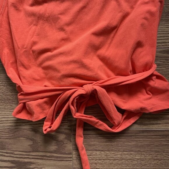 J.Dow Fitness Women XXL Red Orange Athletic Cropped Wrap Tank Top NWT - Picture 8 of 8
